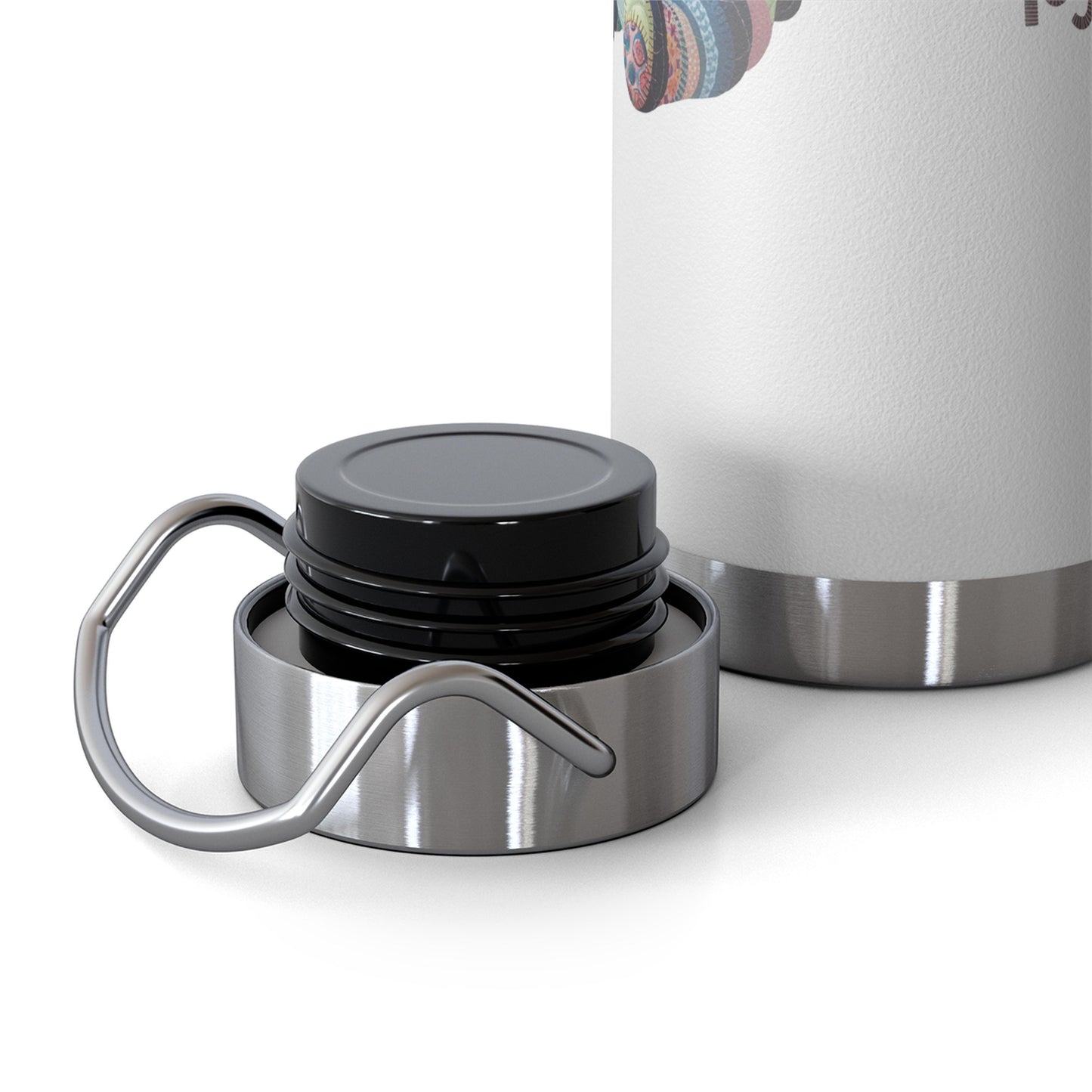 A funny quilting-inspired Insulated Bottle with the phrase Quilters Piece Things Together with a patchwork panda design . The panda is made of colorful fabric scraps stitched together, creating a whimsical and crafty appearance. Perfect for quilting enthusiasts with a sense of humor.