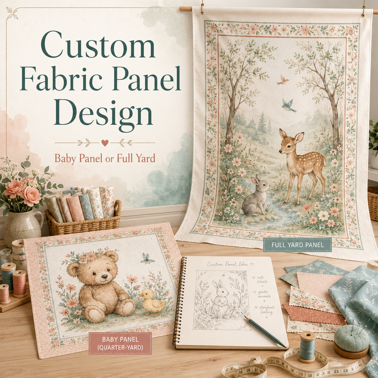 Custom Quilt Panel Design – Personalized Fabric Panel for Quilters
