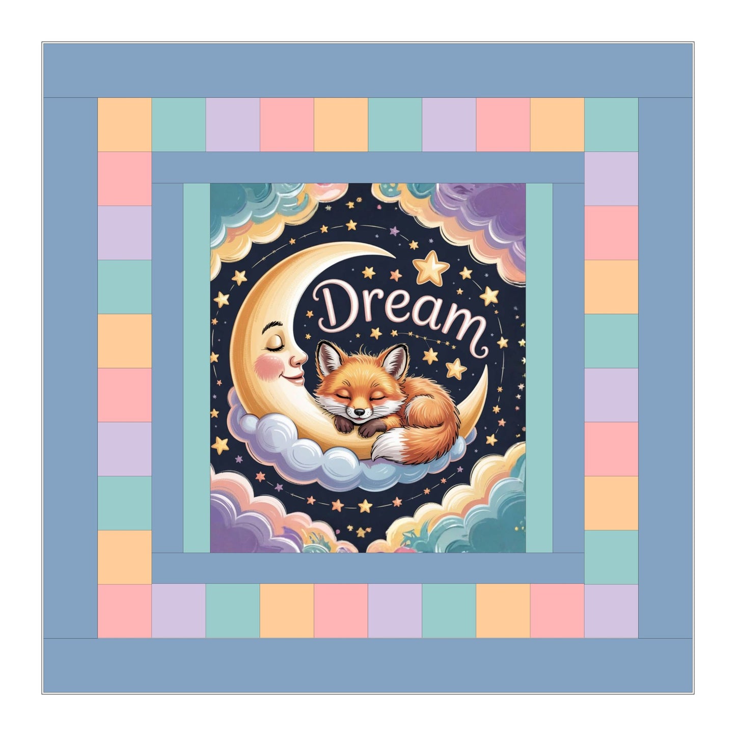 Dream Little Fox Baby Fabric Panel + Baby Quilt Pattern