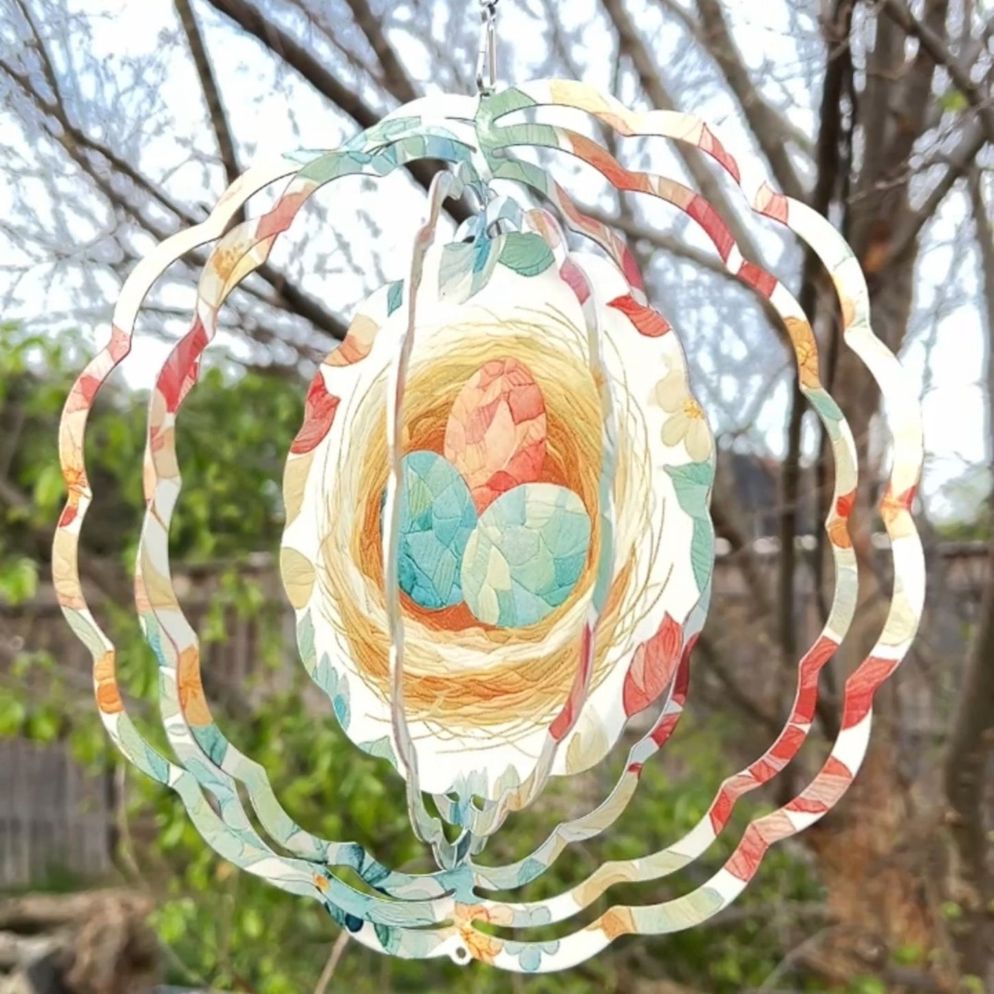 Patchwork Nest Wind Spinner