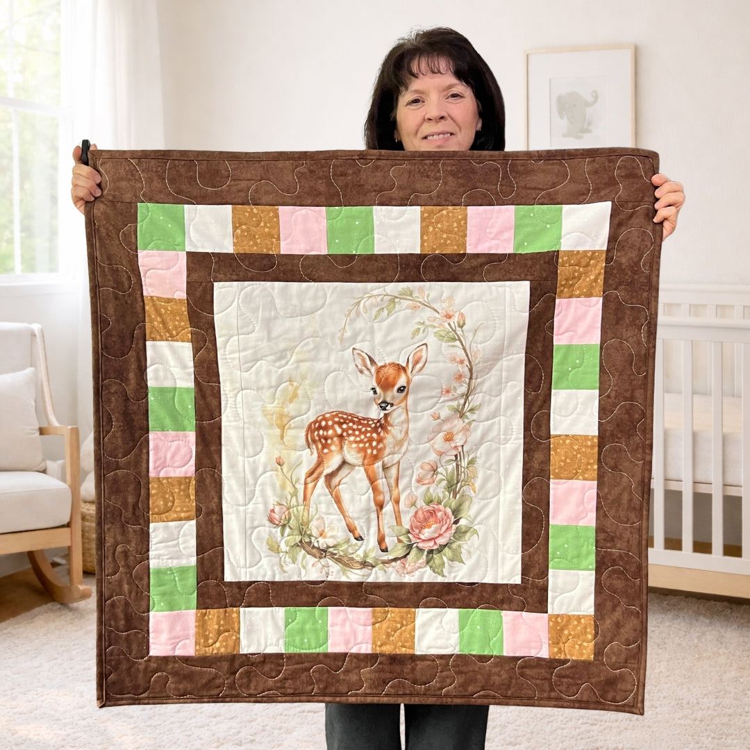 Floral Fawn Baby Quilt Kit