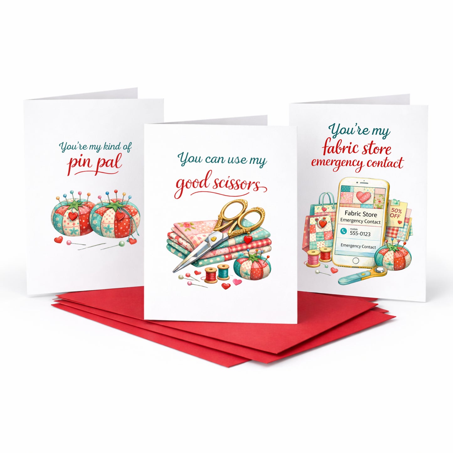 Quilter Bestie Card Pack (Set of 3) — Sewing Humor Friendship Cards