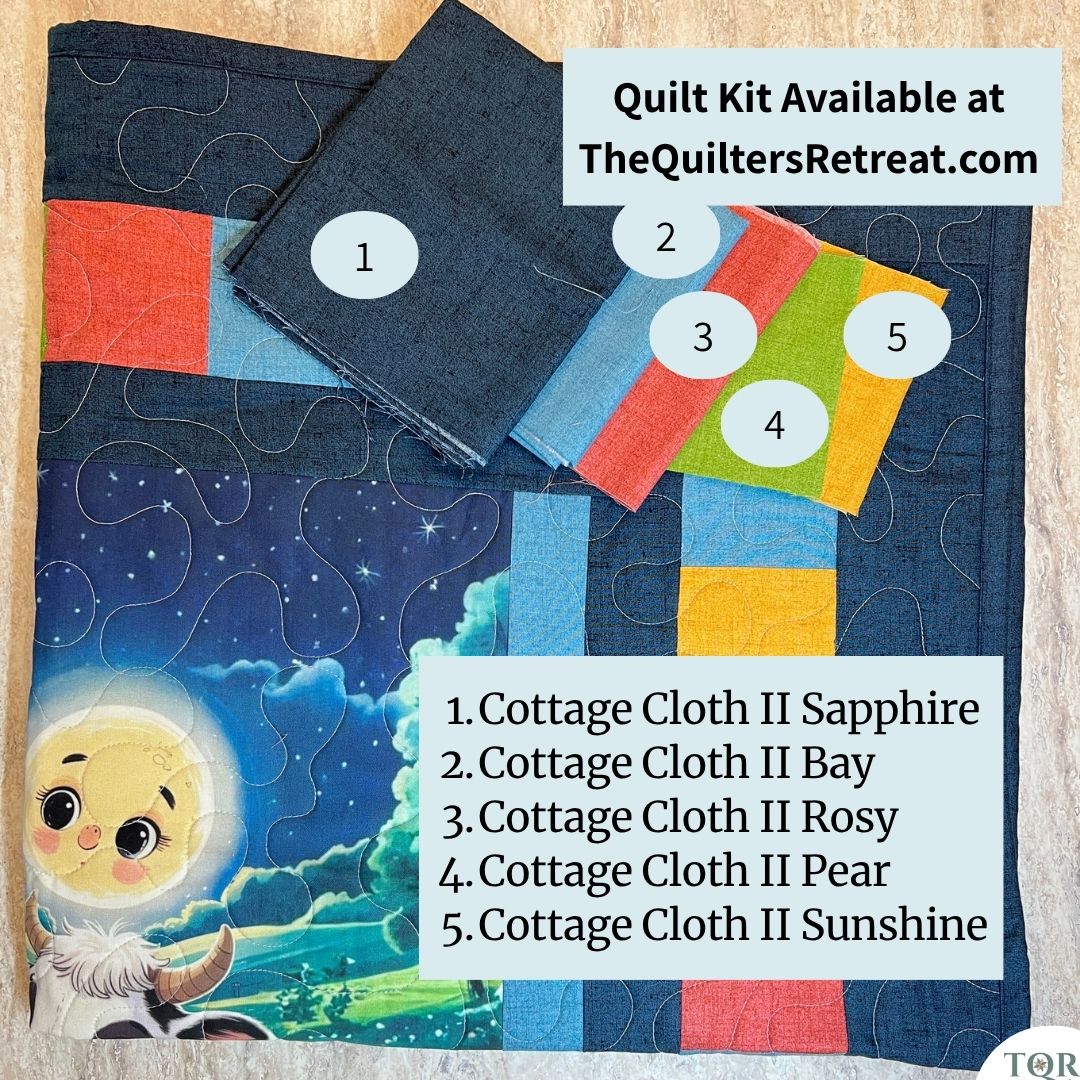 Moonlit Farm Friends Baby Quilt Kit