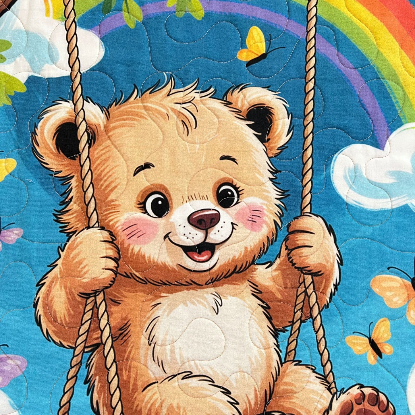Rainbow Bear Baby Quilt Panel/Pattern and Quilt Kit