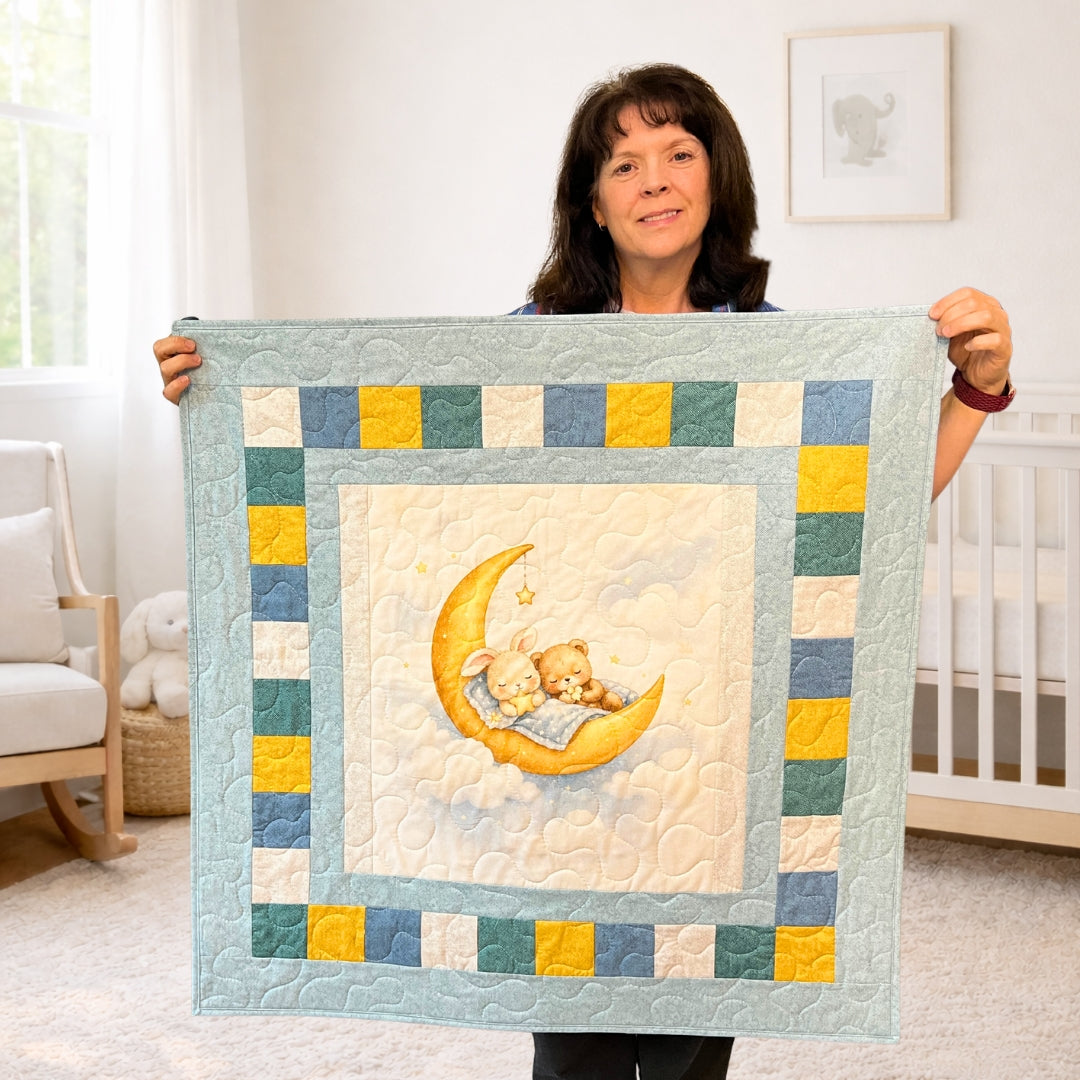 Moonlit Bunny and Bear Baby Quilt Kit