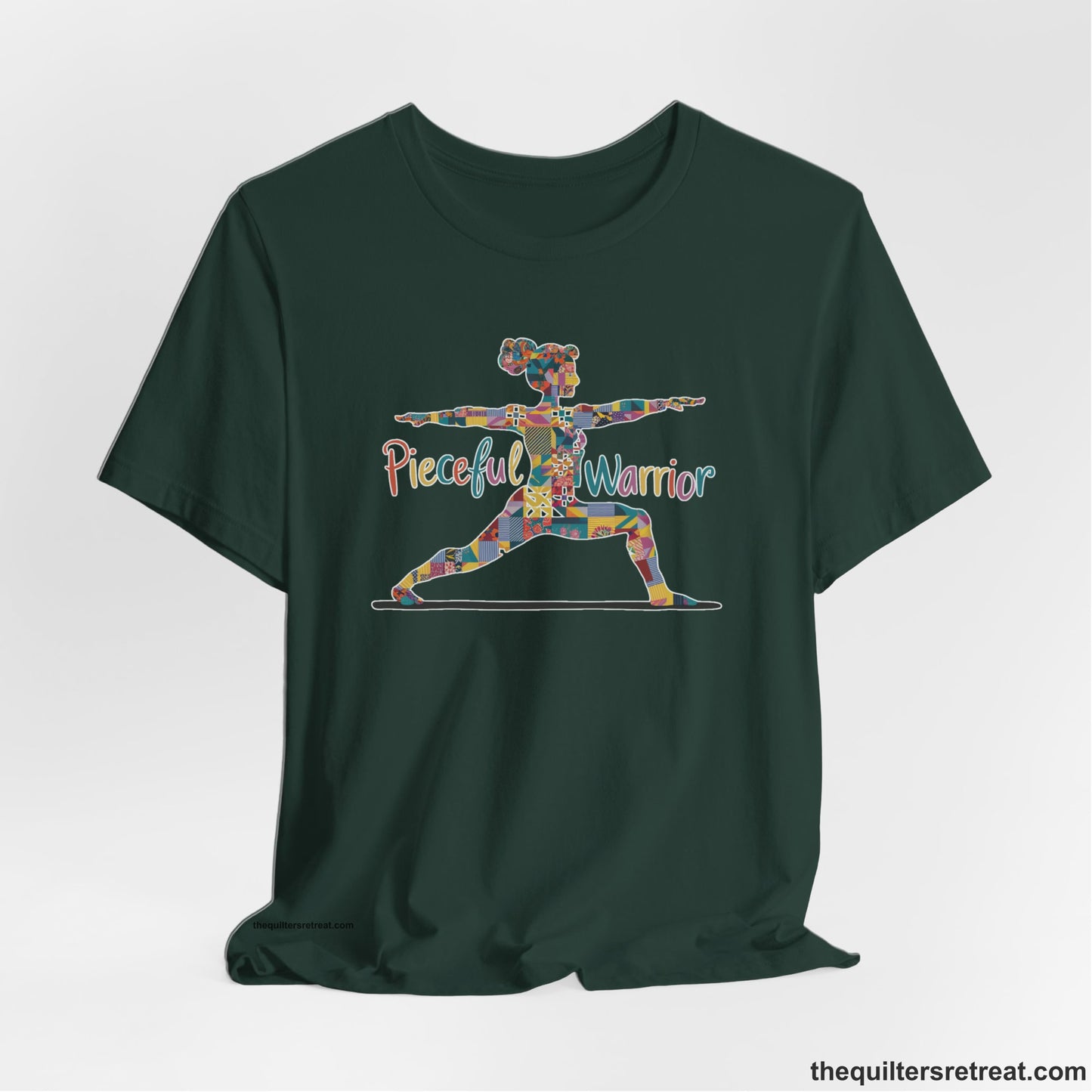 Pieceful Warrior Quilter's Yoga Tee - Funny Quilting T-Shirt