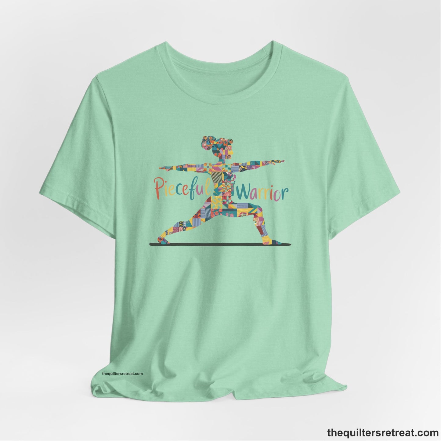 Pieceful Warrior Quilter's Yoga Tee - Funny Quilting T-Shirt