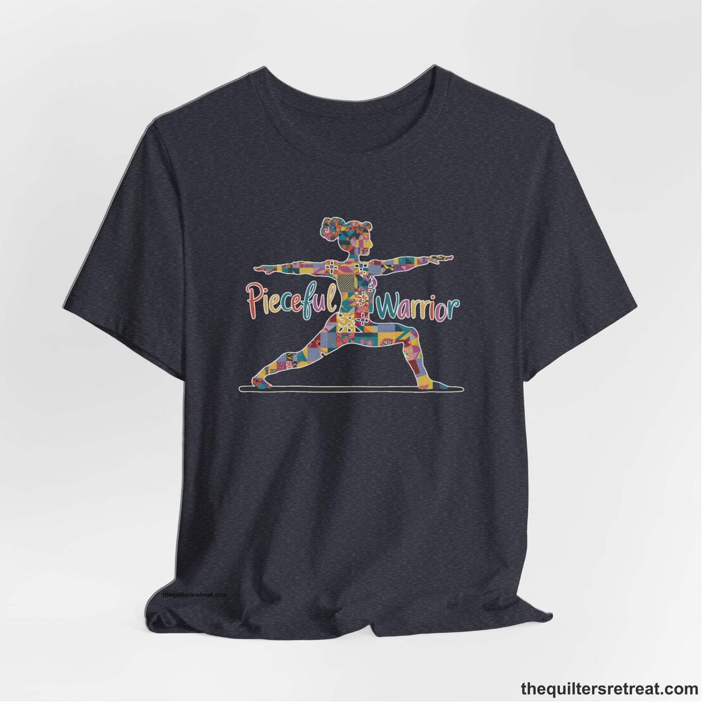 Pieceful Warrior Quilter's Yoga Tee - Funny Quilting T-Shirt