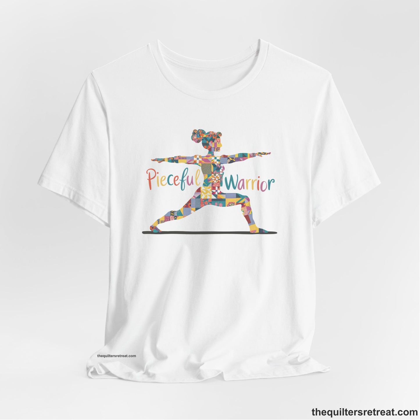 Pieceful Warrior Quilter's Yoga Tee - Funny Quilting T-Shirt