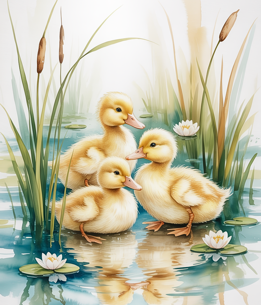 Little Marsh Ducklings Baby Quilt Panel + Pattern