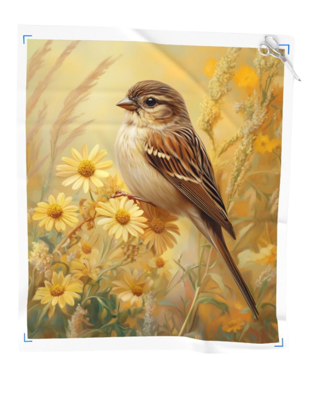 Golden Songbird Fabric Panel – 1 Yard